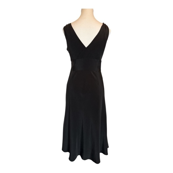 J.CREW Women's 6 Black 100% Silk Crepe Sophia Sleeveless Midi Dress - Picture 2 of 7
